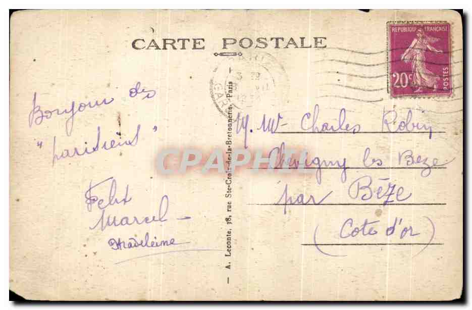 CPA Paris La Place De la Concorde  — Verso