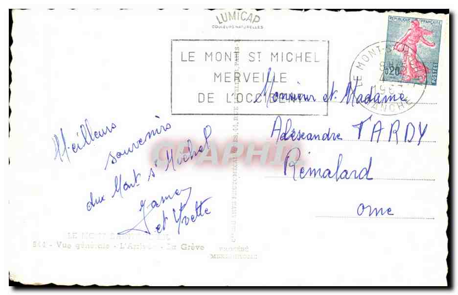 CPA Mont Saint Michel — Verso