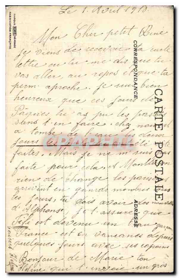 CPA Fantaisie Fleurs  — Verso
