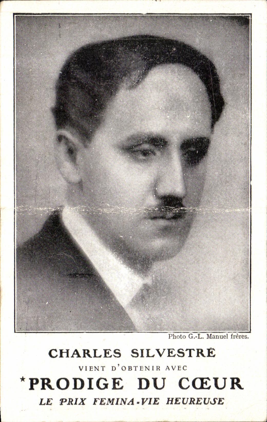 CPA Charles Silvestre Vint D'Obtenir Avec Prodige Du Coeur Le prix Femina Vie Heureuse Librairie plon Garanciere Paris
