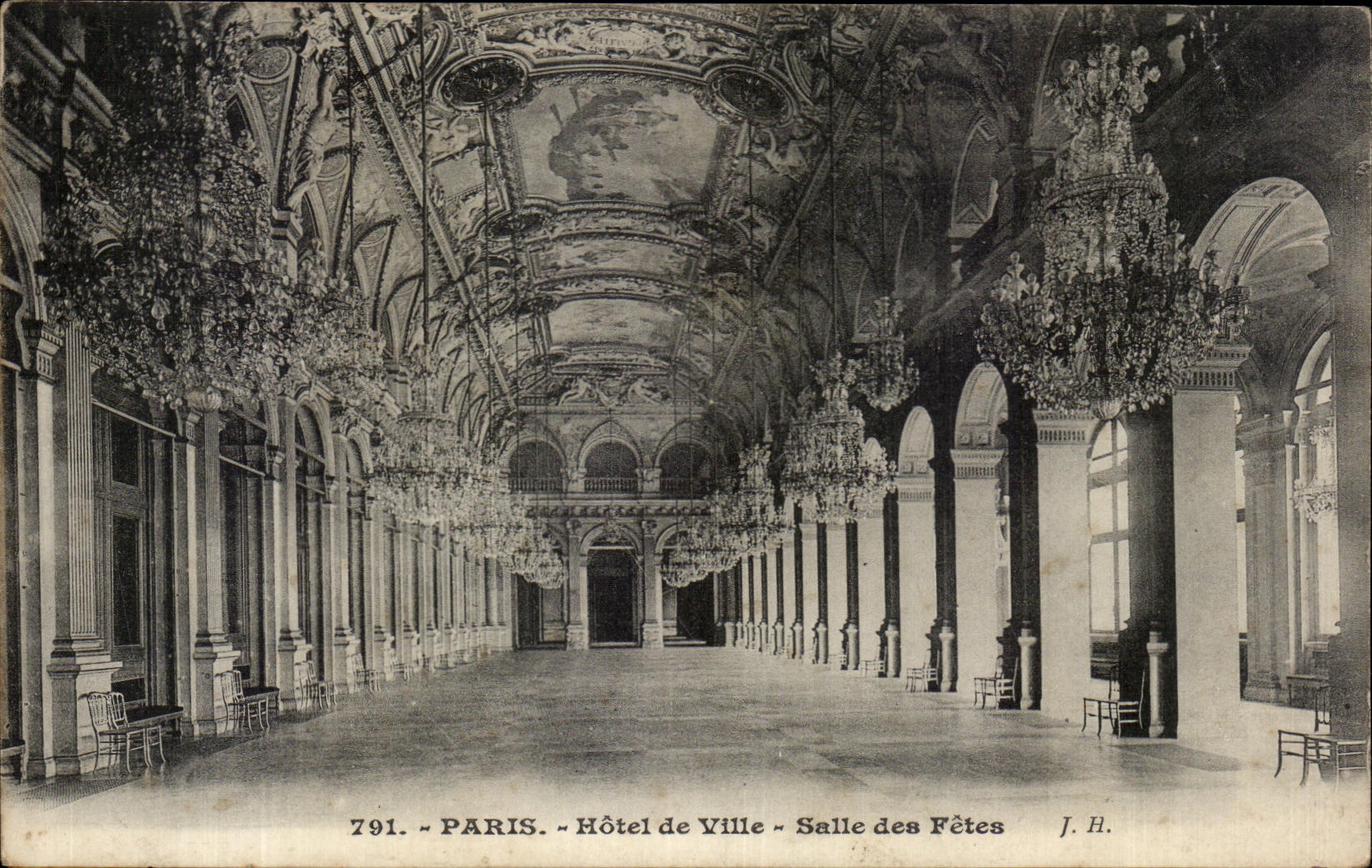 CPA Paris Hotel De Ville Salle Des Fetes