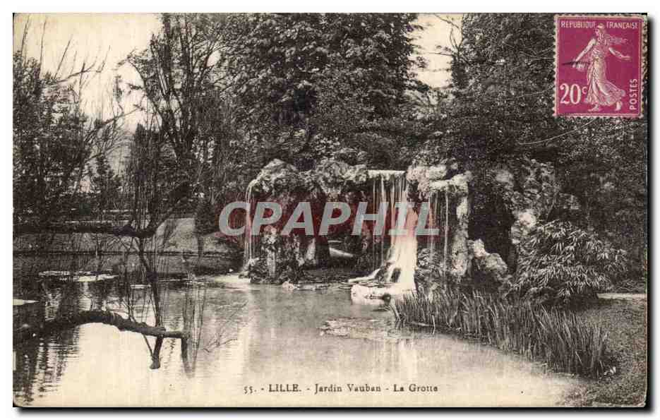 CPA Lille Jardin Vauban La Grotte