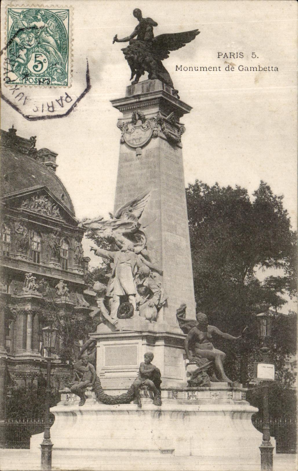 CPA Paris Monument de Gambetta Louvre