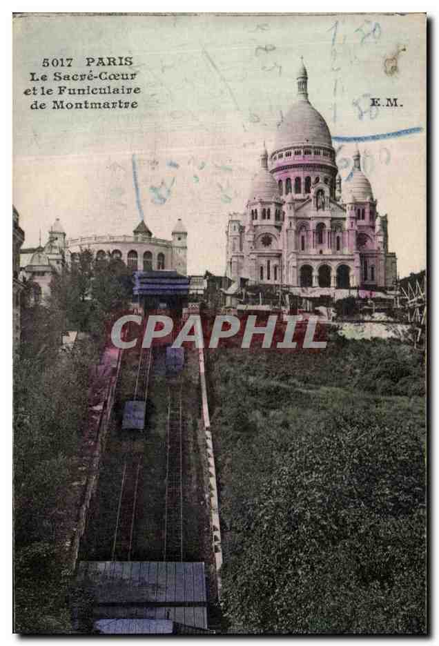 CPA Paris Le Sacre Coeur et le Funiculaire de Montmartre