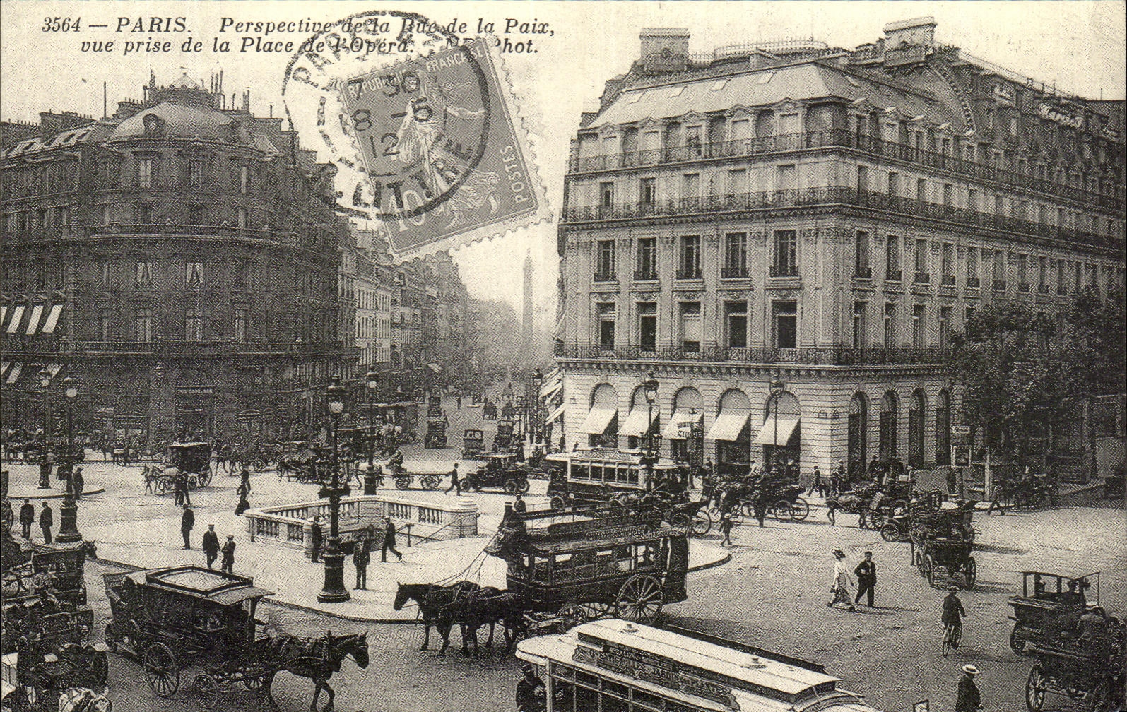REPRO Paris Perspective de la rue de la Paix vue prise de la Place de l'Opera