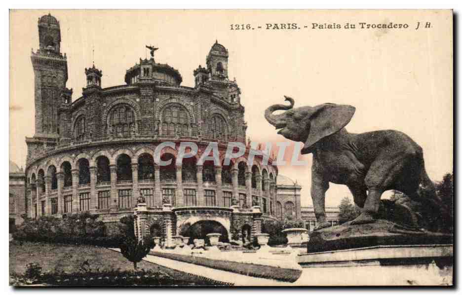 CPA Paris Palais du Trocadero Elephant 