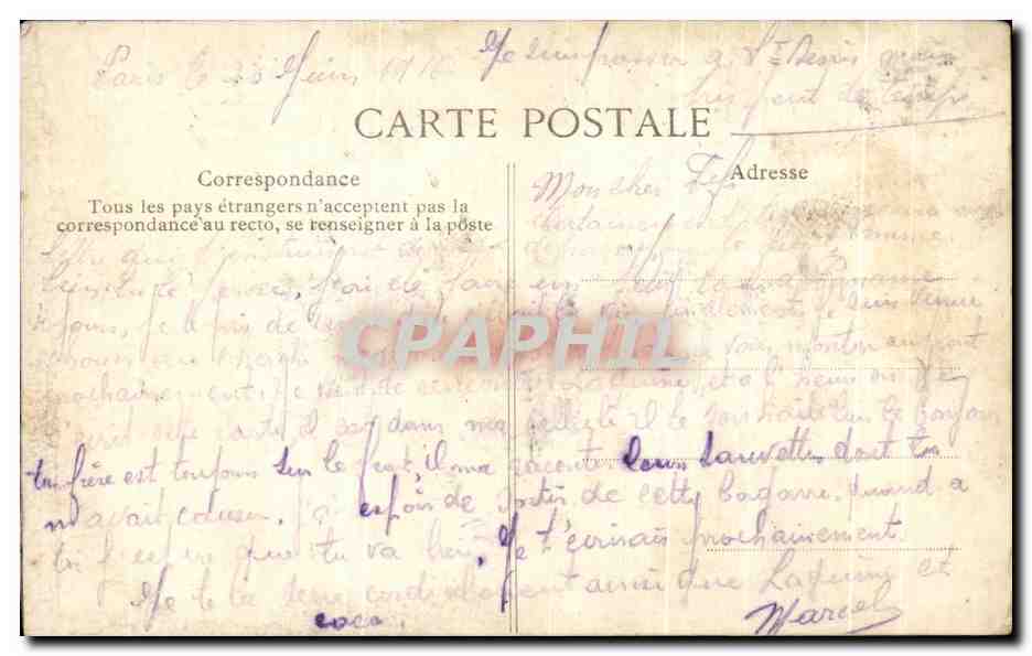 CPA Paris Quartier de l'Opera et Saint Augustin — Rückseite