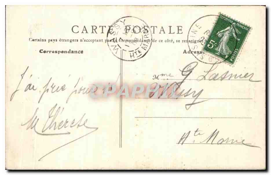 Chapelle Notre-Dame-du-Chêne — errichtet im Bois de la Garenne einen Kilometer von Bar-sur-Seine entfernt — B. F., PARIS — Rückseite