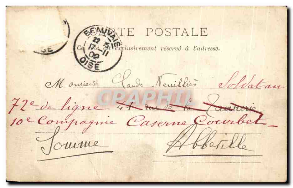 CPA Beauvais Pensionnat des Freres Institut agricole — Rückseite