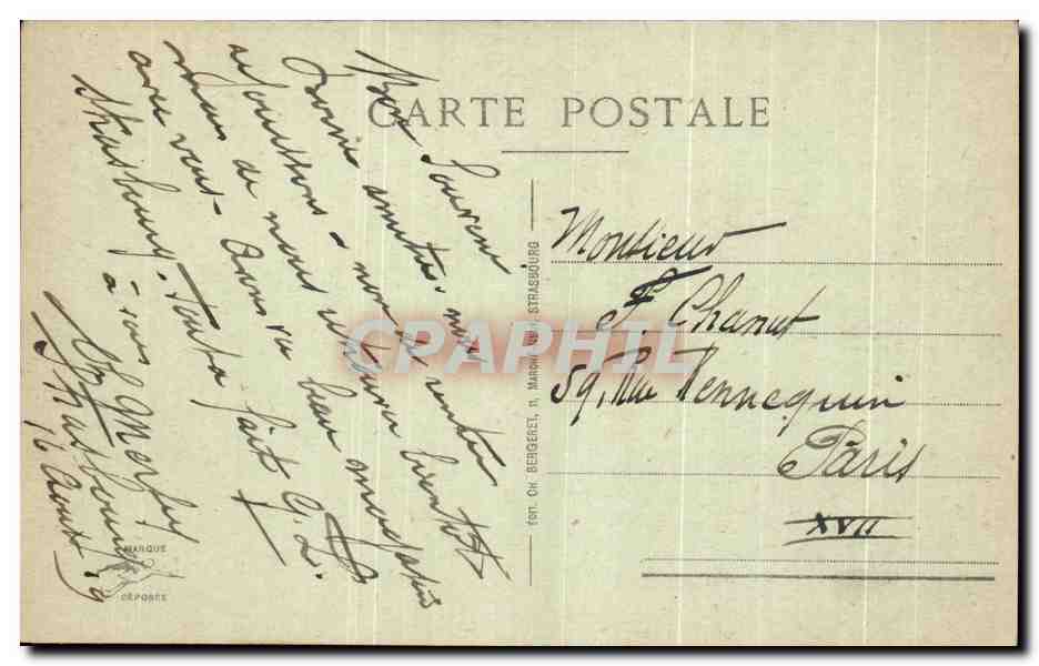 CPA Strasbourg Pont du Chemin de fer sur le Rhin pres Kehl  — Verso