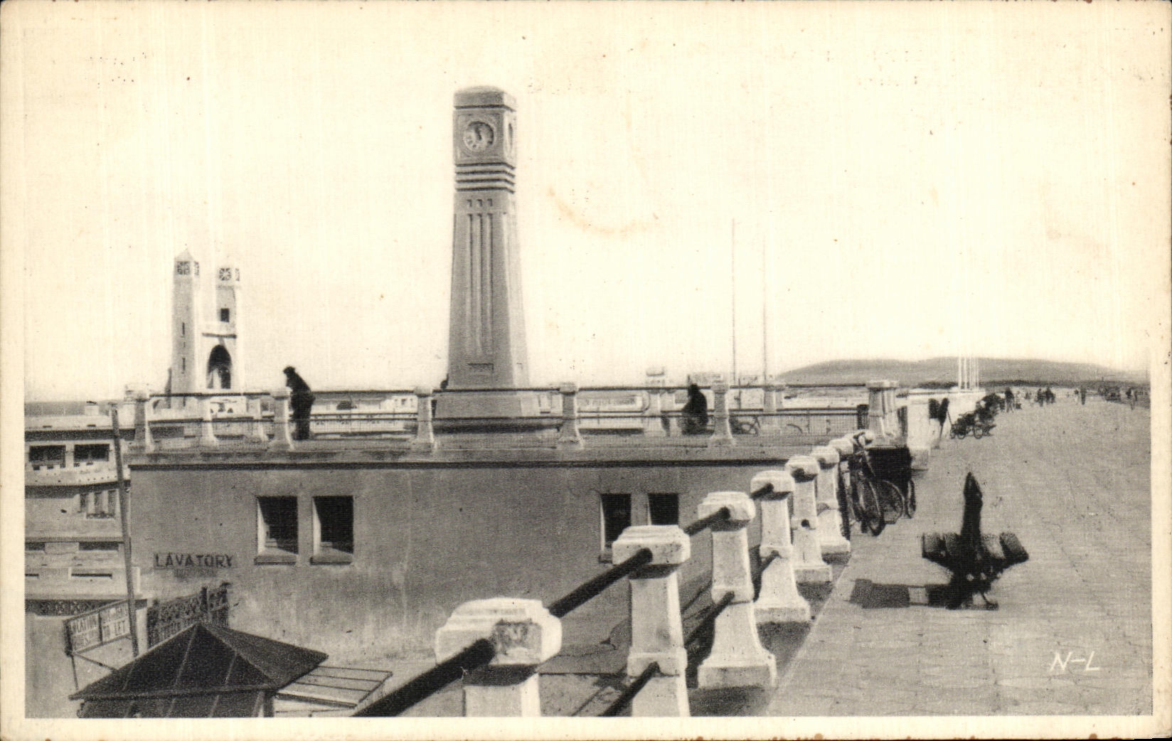 Le Touquet-Paris-Plage — La Digue - L'Horloge — Éd. Nabord-Leroy