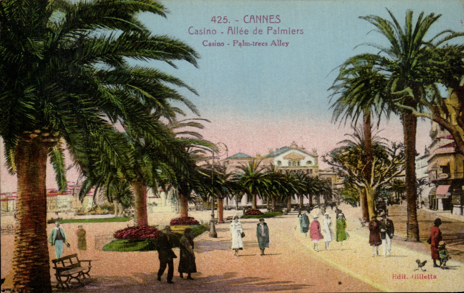 CPA Cannes Casino Allee de Palmiers y