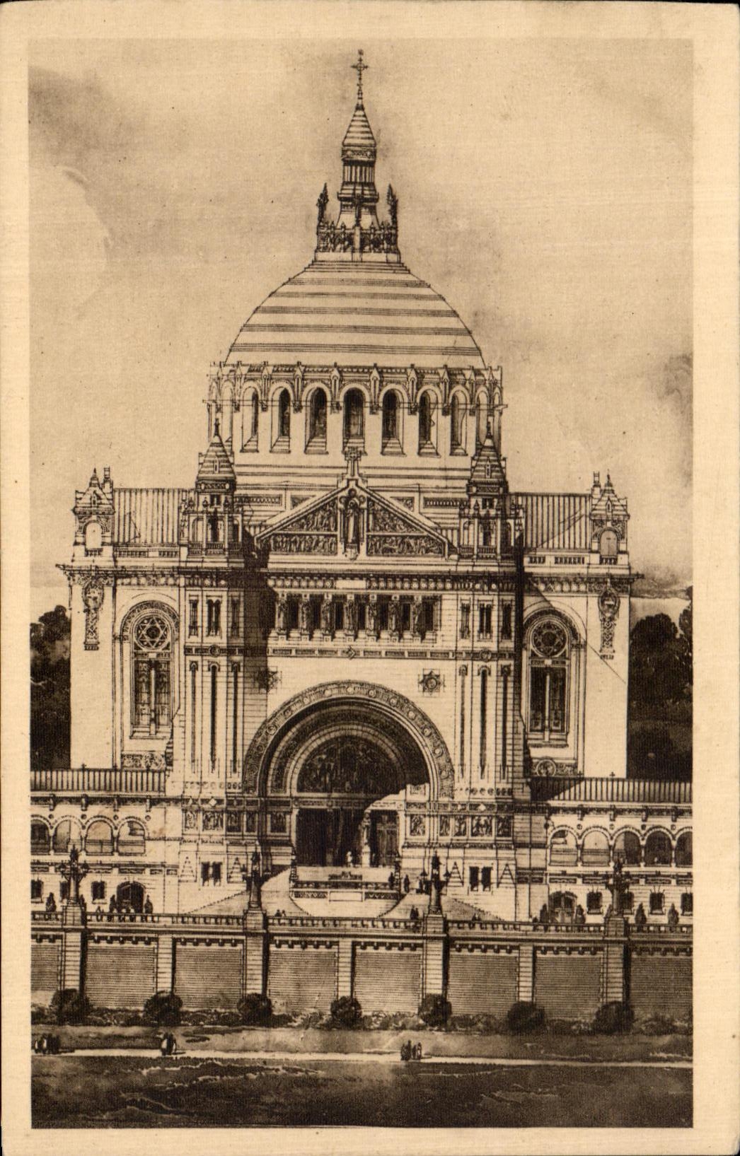 CPA La Basillique de Lisieux Facade et Dome