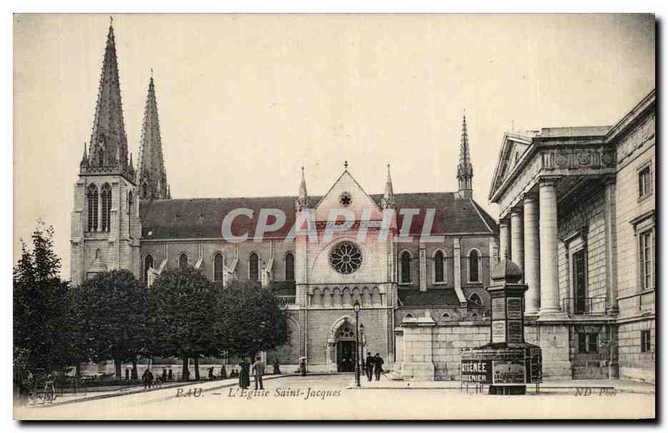 CPA L'Eglise Saint Jacques Pau 