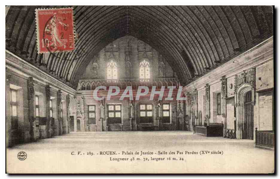 CPA Rouen Palais de Jusice Salle des Pas Perdus