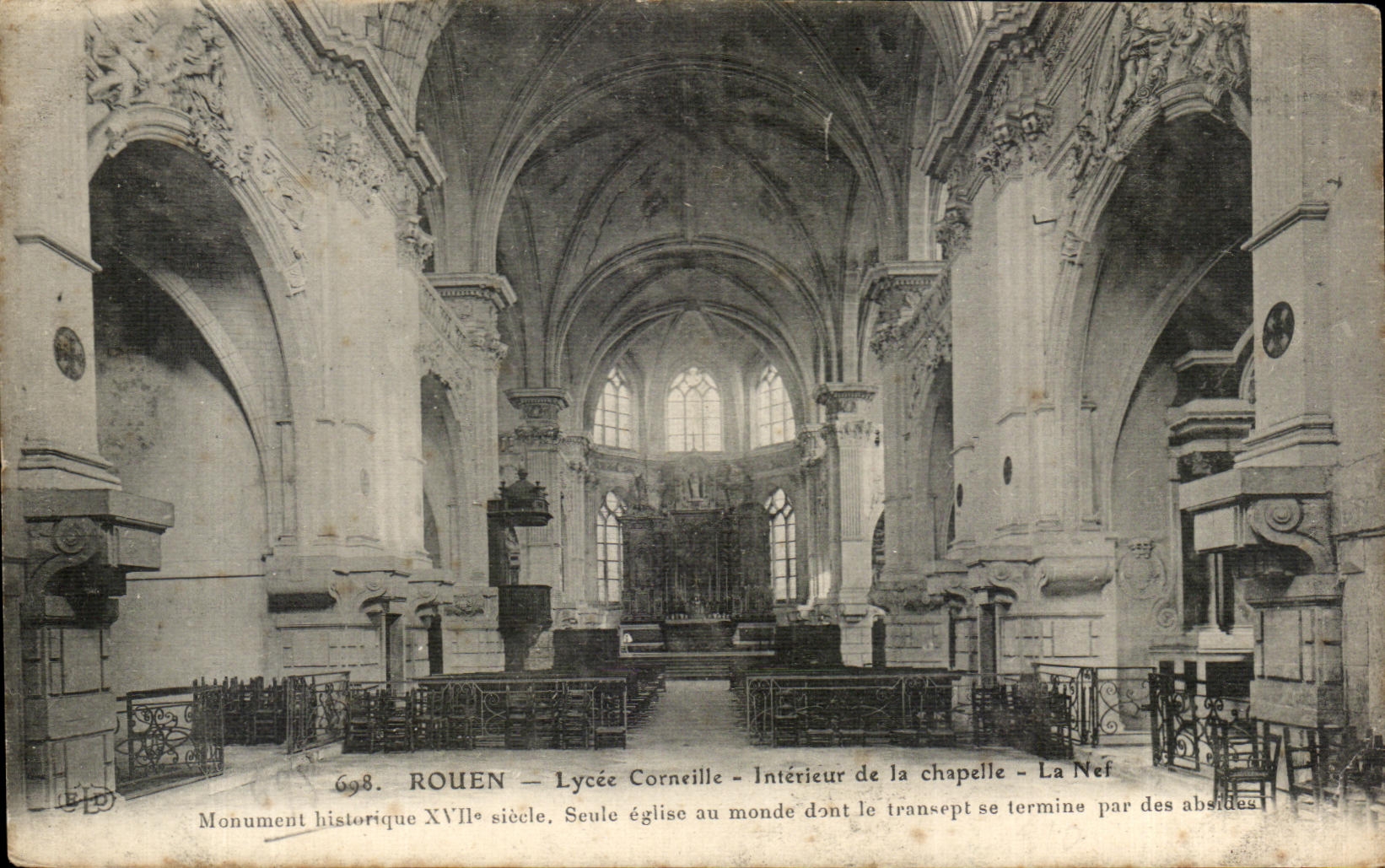 CPA Rouen Lycee Corneille Interieur de la Chapelle La Nef 