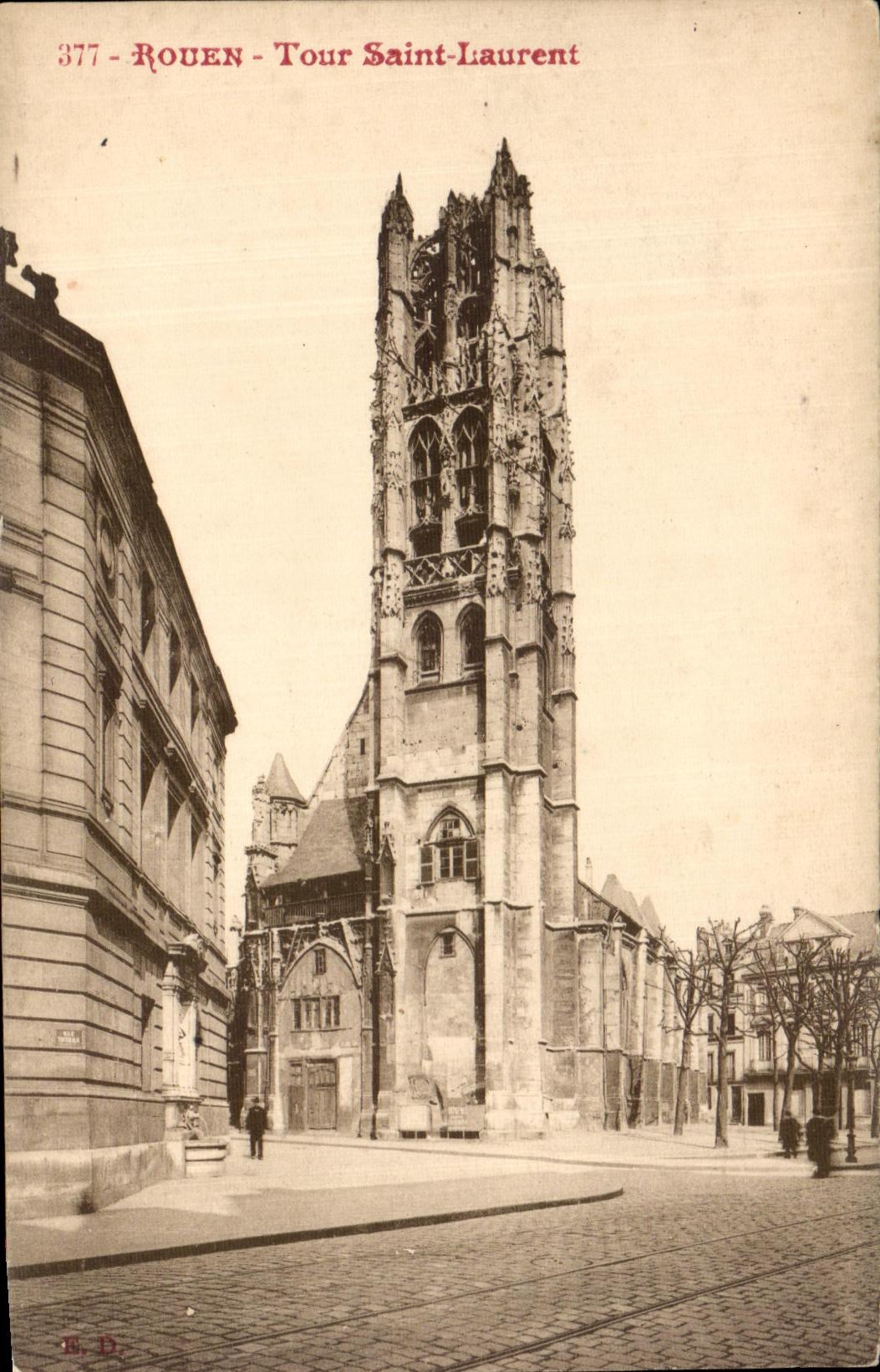 CPA Rouen Tour Saint Laurent