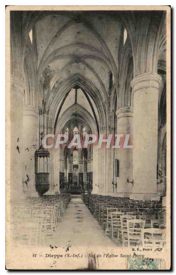 CPA Dieppe Nef de l'Eglise Saint Remy