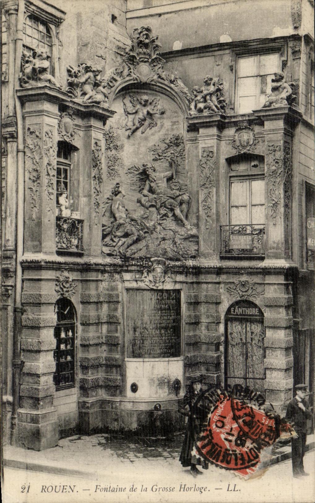 CPA Rouen Fontaine de la Grosse Horloge