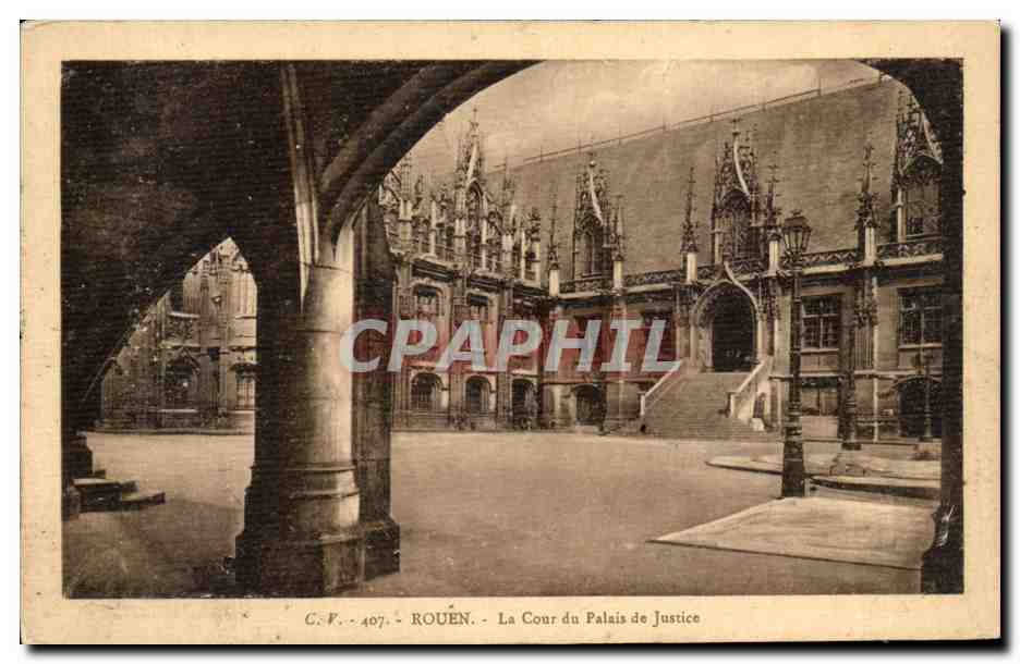 CPA Rouen La Cour du Palais de Justice