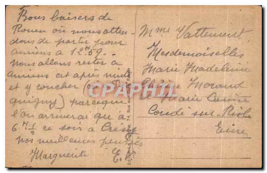 CPA Rouen Le Papillon du Jardin des Plantes — Verso