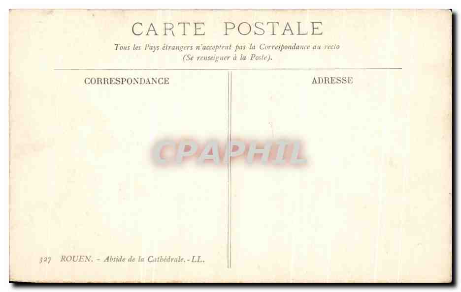 CPA Rouen Abside de la Catbedrale — Rückseite