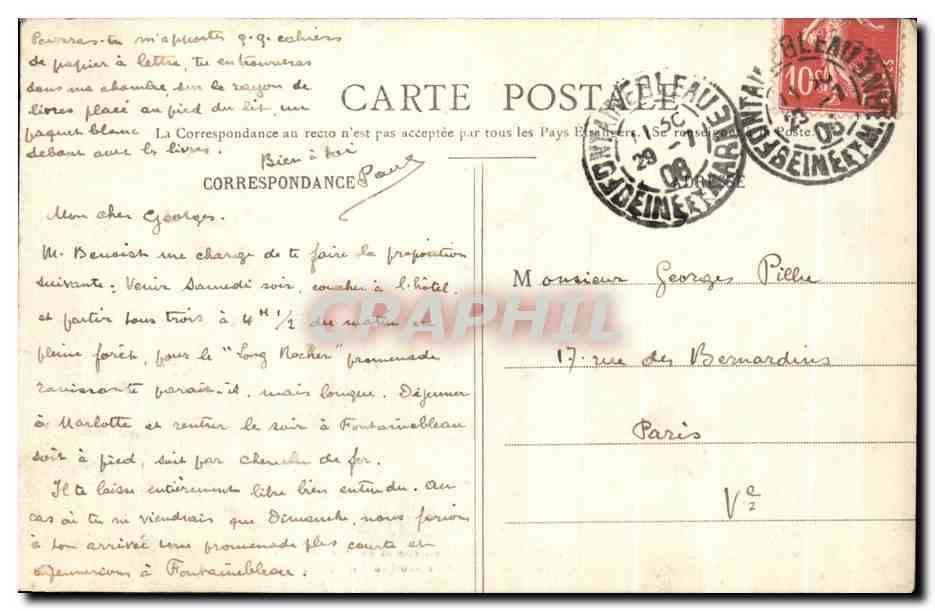 Entrevue de Napoléon et du Pape Pie VII dans la Forêt de Fontainebleau (26 Novembre 1804) — Éditeur non identifié, n° de série 1109 — Reverso
