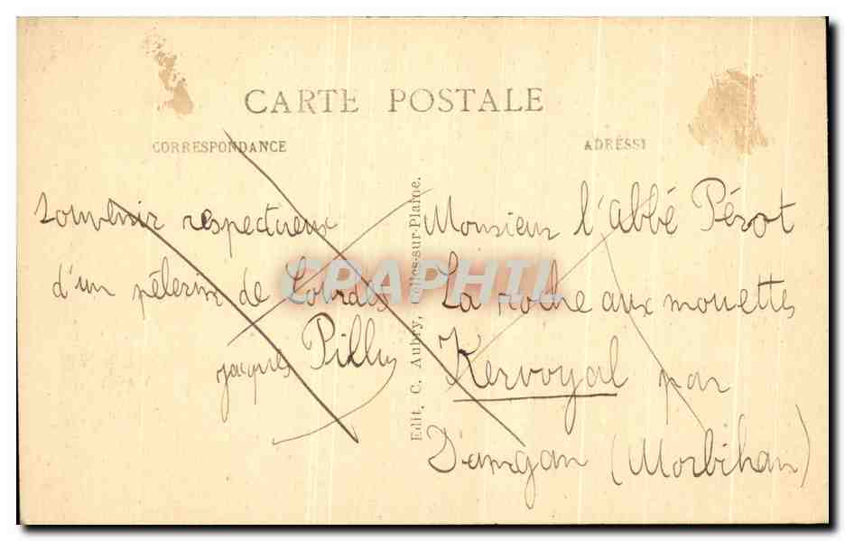 Vallée de Celles (Vosges) — Vue perspective sur Allarmont et Chaîne des Vosges — Éd. C. Aubry, Pilly-sur-Plaine — Verso