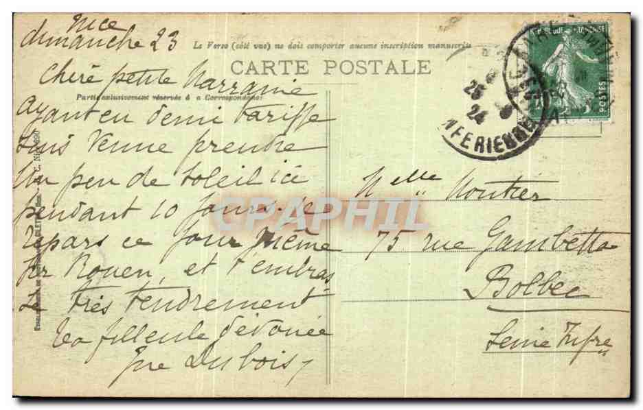 CPA Monte Carlo Le Theatre et les Terrasses — Verso