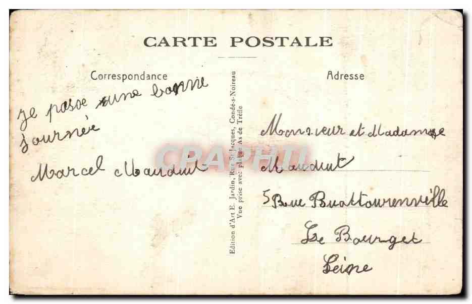 CPA Roche d'Oetre La Grand Rocher surplombant le vide  — Rückseite