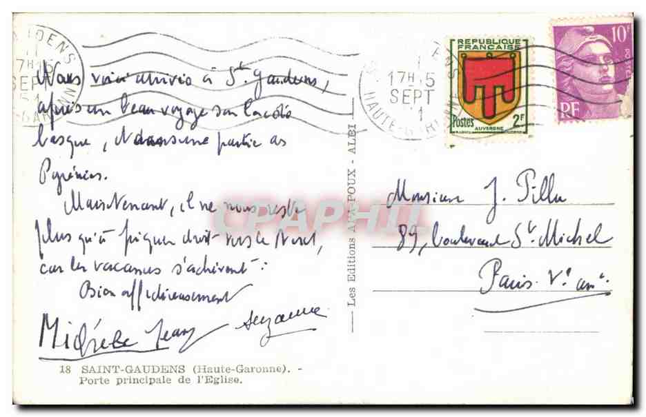 Saint-Gaudens (Haute-Garonne) — Porte principale de l'église — Les Editions A. Poux — Reverso