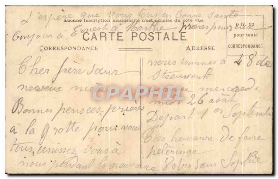 Lourdes — La Vierge Couronnée — Sireygcôl, édit., Limoges — Verso
