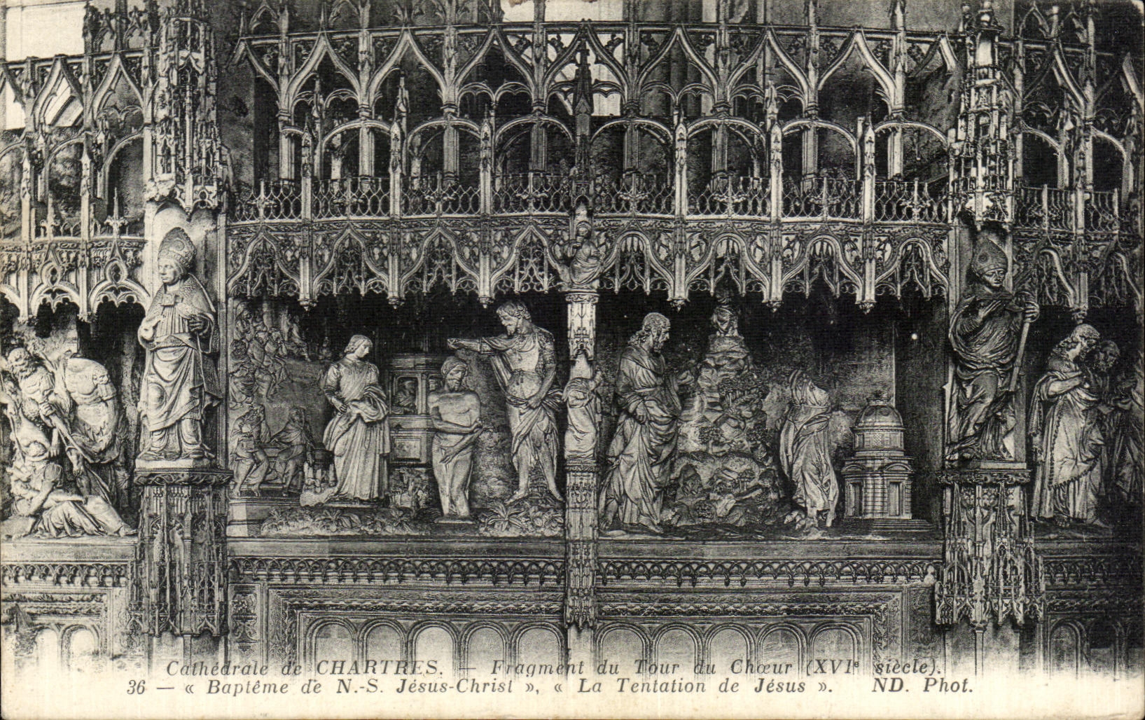 CPA Cathedrale De Chartres Fragment Du Tour Choeur Bapteme de NS Jesus Christ