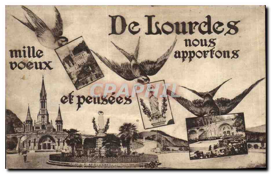 CPA De Lourdes nous apportons Hirondelles 