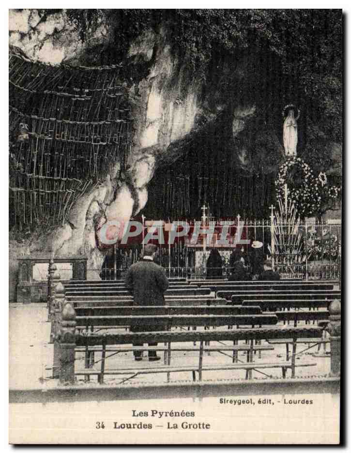 CPA Ley Pyreness Lourdes La Grotte