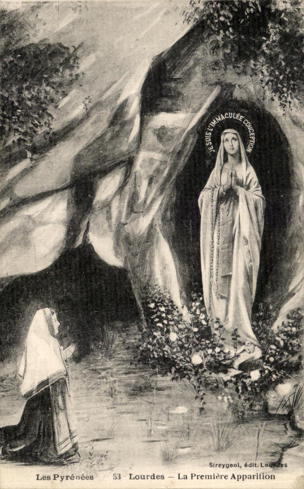 CPA Les Lourdes La Premiere Apparition