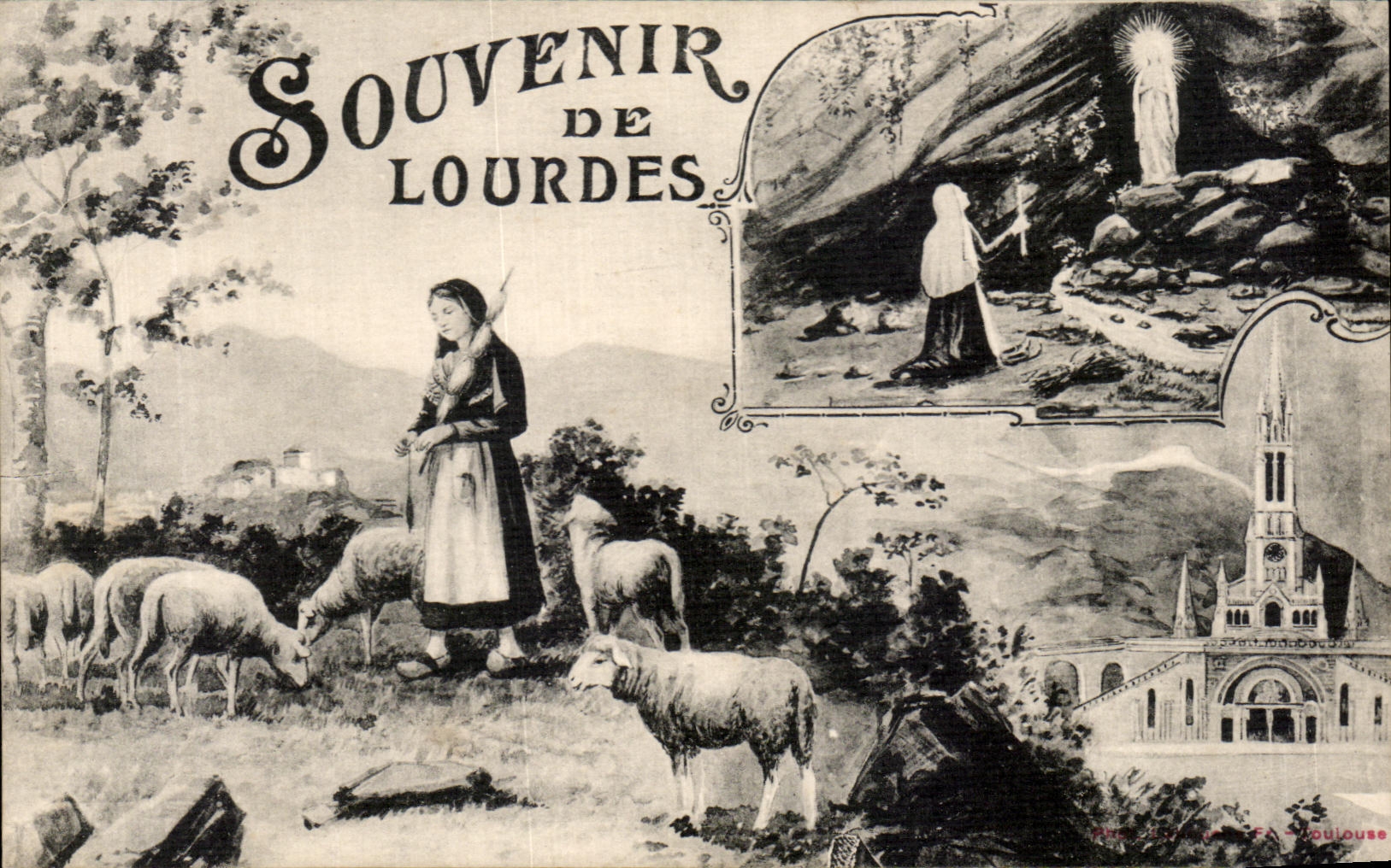 CPA Souvenir De Lourdes Moutons 