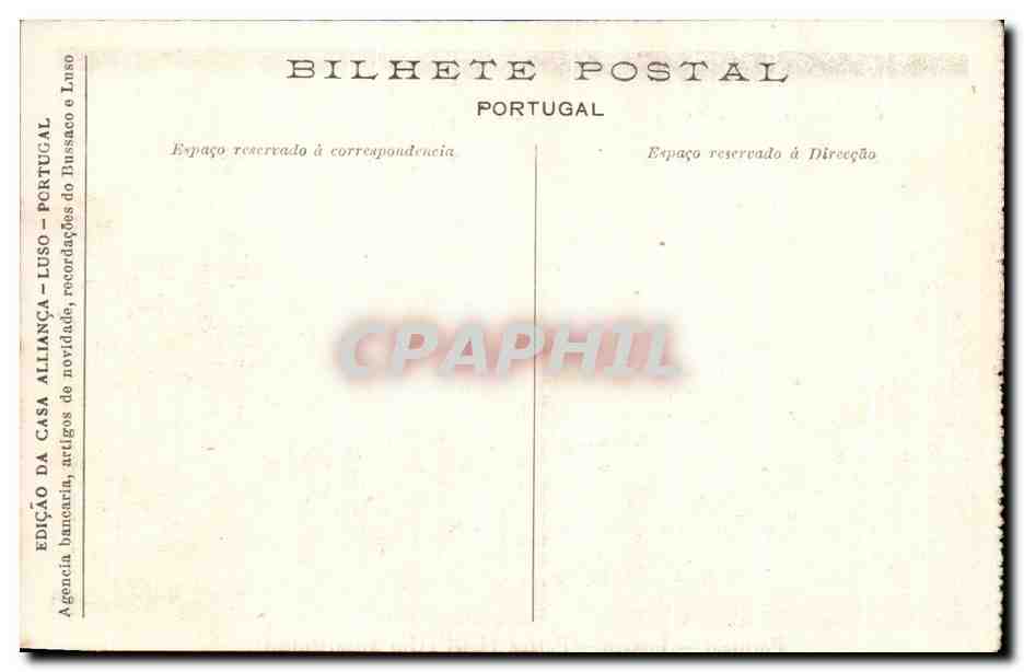 CPA Portugal Bussaco Palace Hotel Um apparetement  — Rückseite