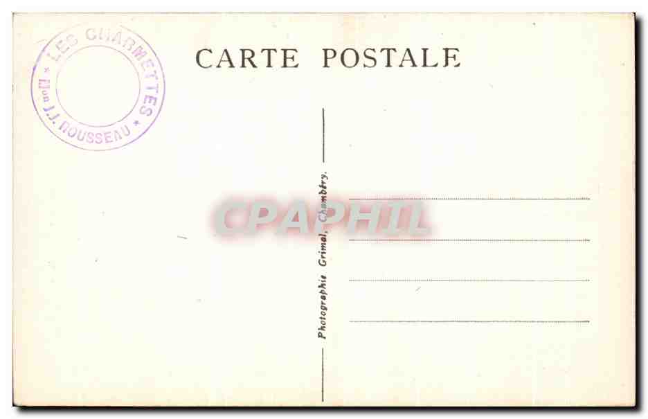 CPA Madame de Warens — Verso