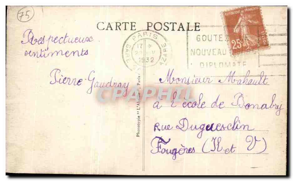 CPA Paris Le Dome de I'Hotel des Invalides Militaria — Rückseite