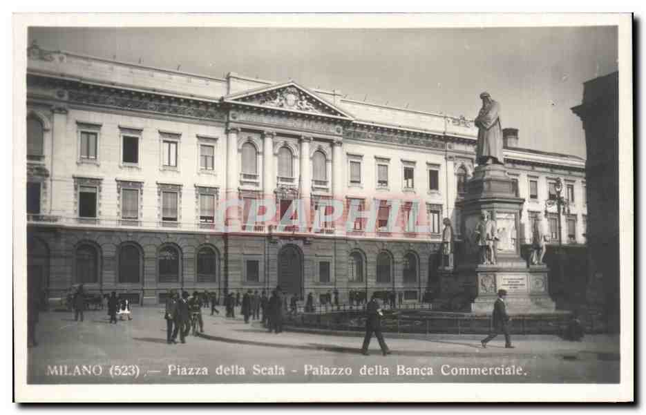 CPA Milano Piazza della Scala Palazzo della Banca Commerciale