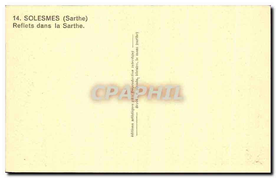 CPA Solesmes Reflets Dans La Sarthe — Back
