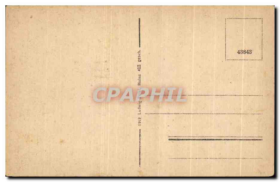 Mainz — Rheinpromenade et Taunus-Straße — éditeur Ludwig, Mainz, n° 43843 — Verso
