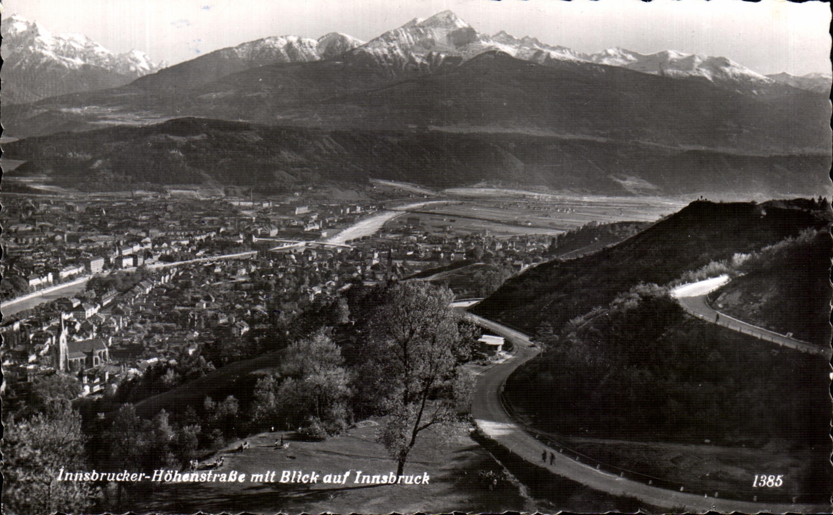 Innsbrucker-Höhenstraße mit Blick auf Innsbruck — vue panoramique — éditeur inconnu, n° 1385