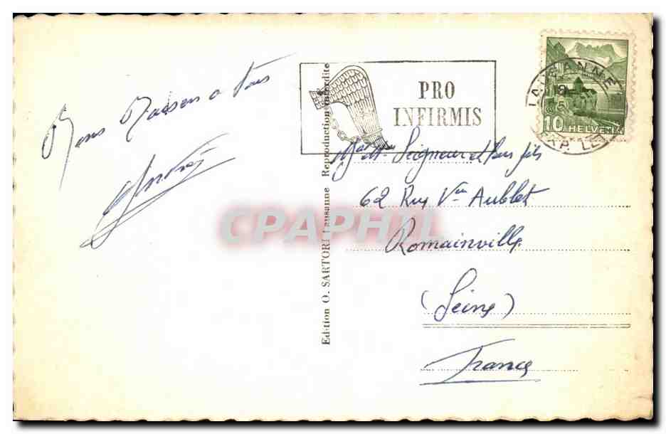 CPA Souvenir de Lausanne — Back