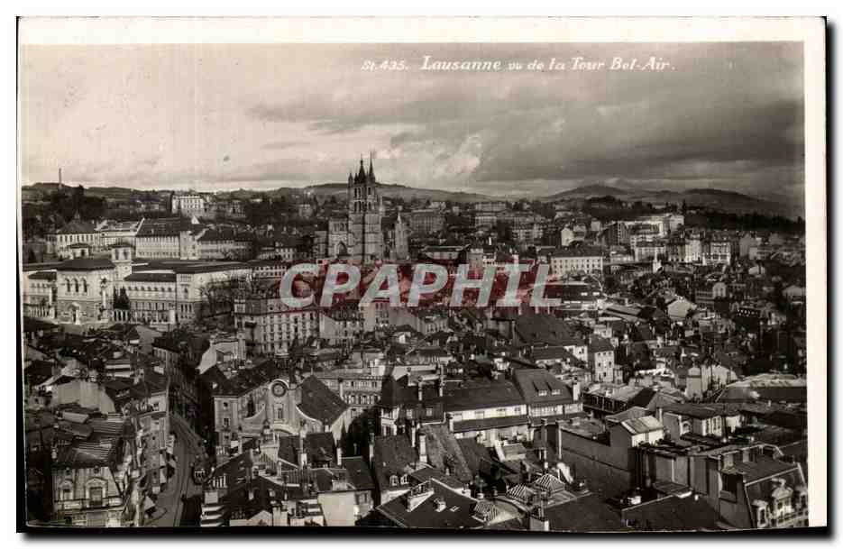 CPA Lausanne vu de la Tour Bel Air