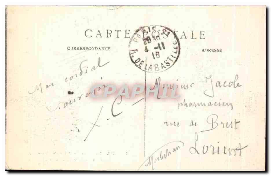 CPA Paris La Fontaine de Carpeaux Avenue de I'Observaloire Enfants — Verso