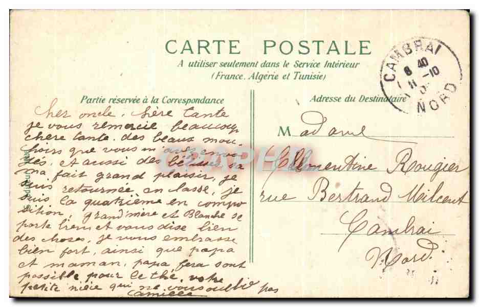CPA Paris Palais Royal — Rückseite