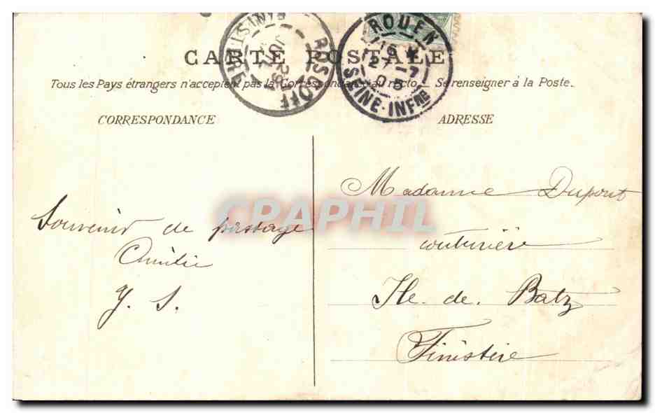 CPA Rouen Palais de Justice — Verso