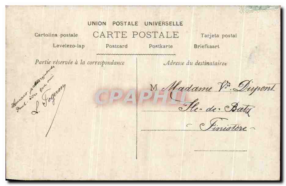 CPA Rouen Folklore Femme — Verso